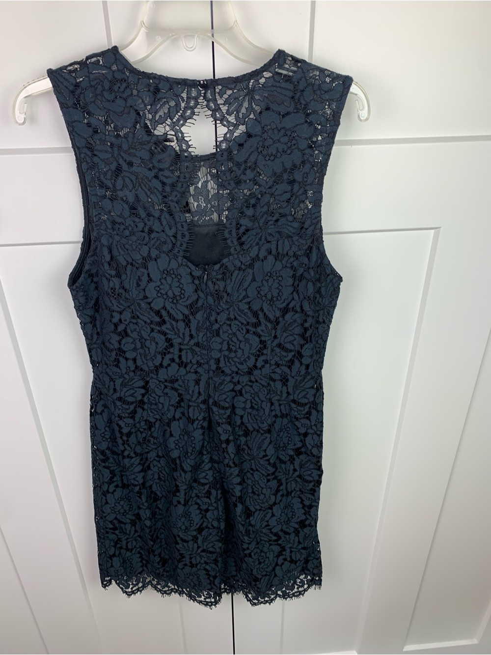 Banana Republic Lace Sheath Dress Navy Sleeveless 10 Cocktail Wedding - Picture 6 of 9